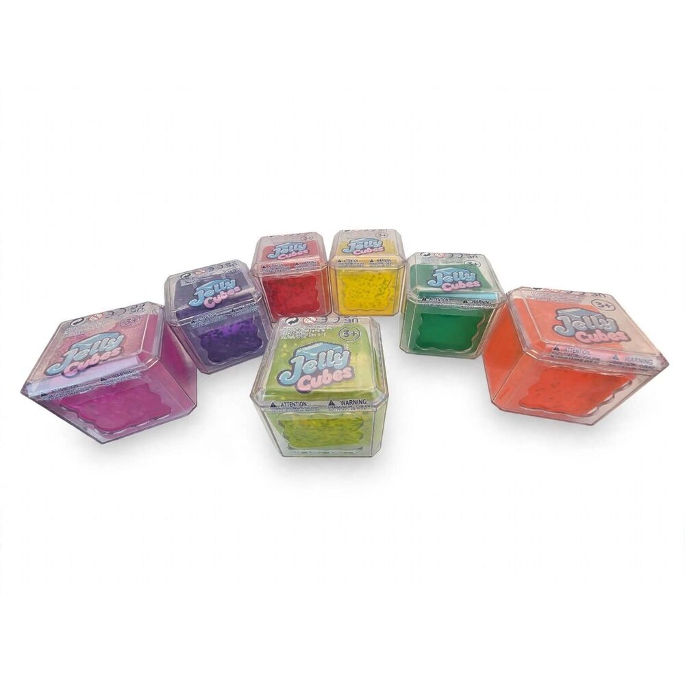 Just Toys Jelly Cubes Sensory Squishy Fidget Stress Toy Lot of 7 Multicolor New